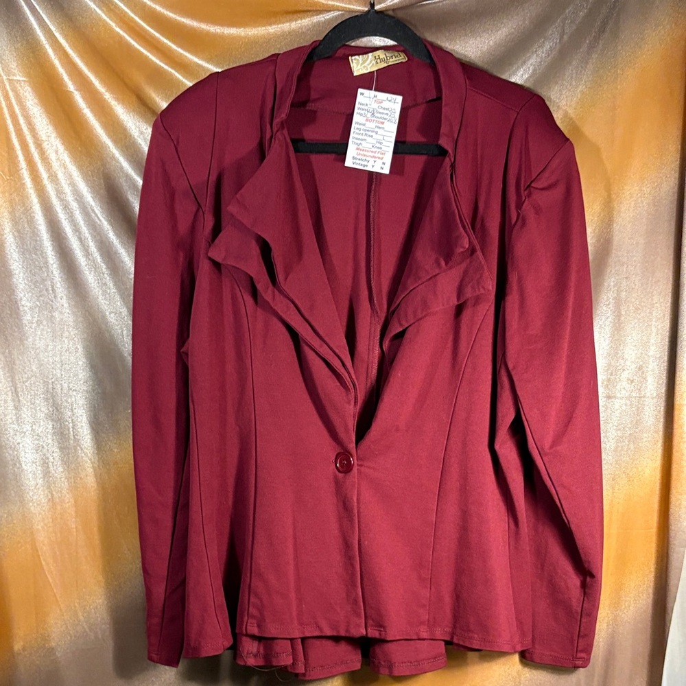 Hybrid & Co Deep Red Women's Blazer. Extremely well cut. flattering! 150